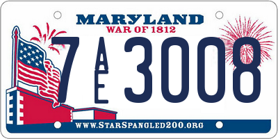 MD license plate 7AE3008