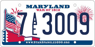 MD license plate 7AE3009