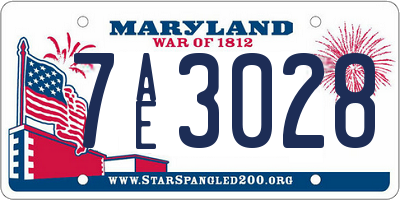 MD license plate 7AE3028