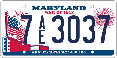 MD license plate 7AE3037
