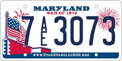 MD license plate 7AE3073