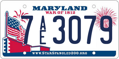 MD license plate 7AE3079