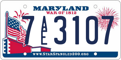 MD license plate 7AE3107
