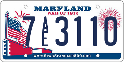 MD license plate 7AE3110