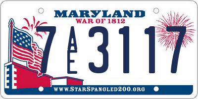 MD license plate 7AE3117