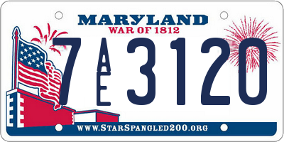 MD license plate 7AE3120