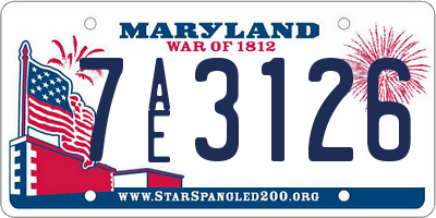 MD license plate 7AE3126
