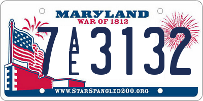 MD license plate 7AE3132