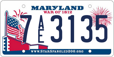 MD license plate 7AE3135