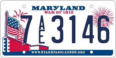 MD license plate 7AE3146