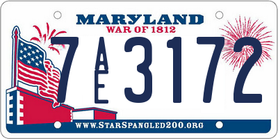 MD license plate 7AE3172
