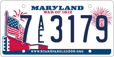 MD license plate 7AE3179