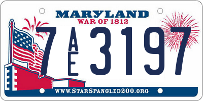 MD license plate 7AE3197
