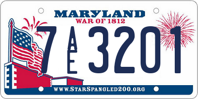 MD license plate 7AE3201
