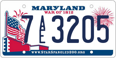 MD license plate 7AE3205