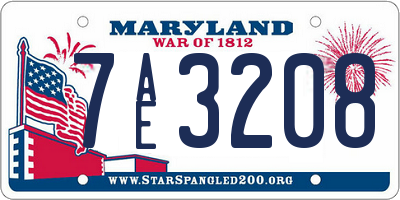 MD license plate 7AE3208