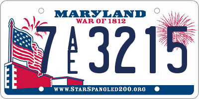 MD license plate 7AE3215