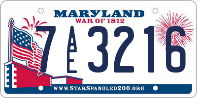 MD license plate 7AE3216