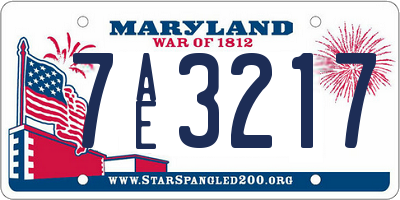MD license plate 7AE3217