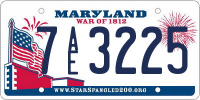 MD license plate 7AE3225