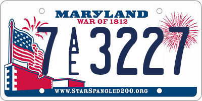 MD license plate 7AE3227