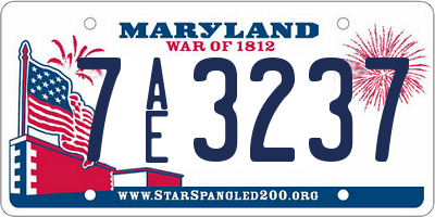 MD license plate 7AE3237