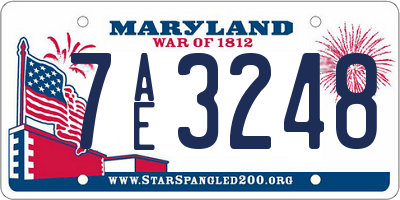 MD license plate 7AE3248