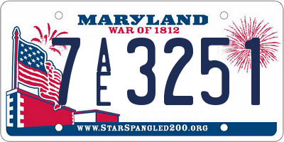 MD license plate 7AE3251