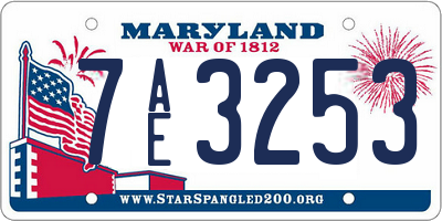 MD license plate 7AE3253