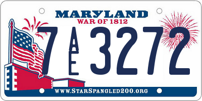MD license plate 7AE3272