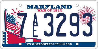MD license plate 7AE3293