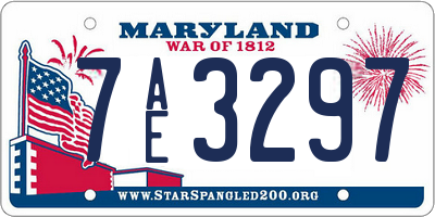 MD license plate 7AE3297