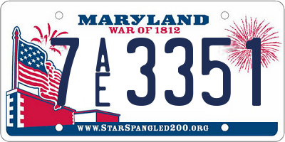 MD license plate 7AE3351