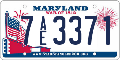 MD license plate 7AE3371