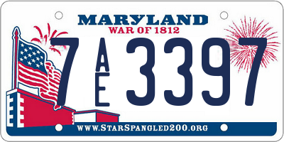 MD license plate 7AE3397