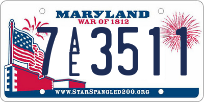 MD license plate 7AE3511