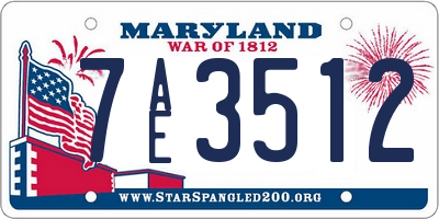 MD license plate 7AE3512