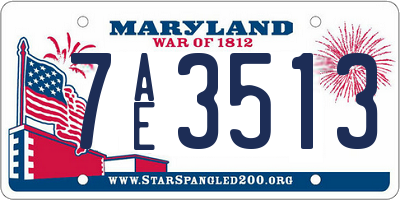 MD license plate 7AE3513