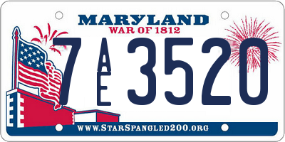 MD license plate 7AE3520