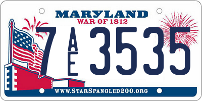 MD license plate 7AE3535