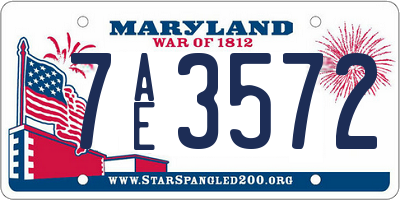MD license plate 7AE3572