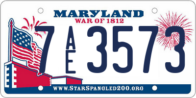 MD license plate 7AE3573