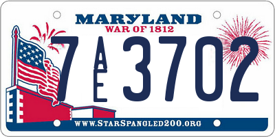 MD license plate 7AE3702