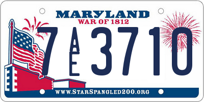 MD license plate 7AE3710