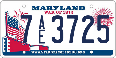 MD license plate 7AE3725