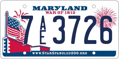 MD license plate 7AE3726
