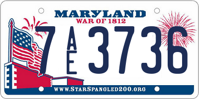 MD license plate 7AE3736