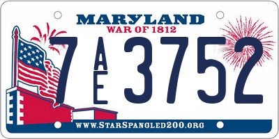 MD license plate 7AE3752