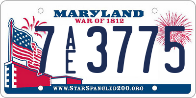 MD license plate 7AE3775