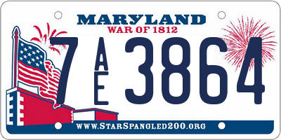 MD license plate 7AE3864